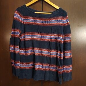 Tommy Hilfiger Navy Sweater with Red and Blue Stripes